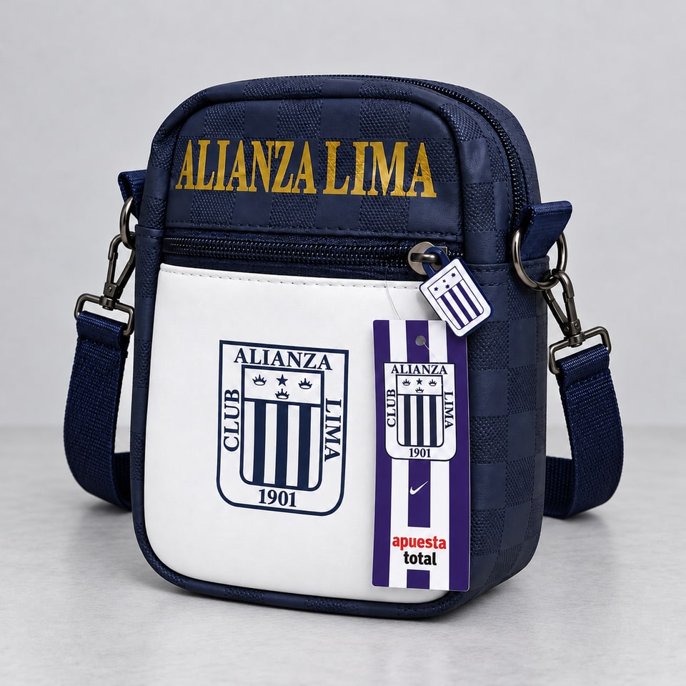Morral portacelular - Diseno Alianza Lima · Blanco y azul