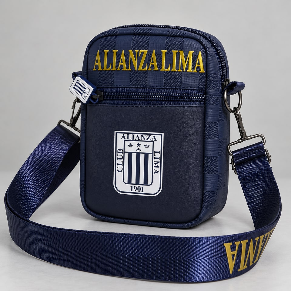 Morral portacelular - Diseno Alianza Lima · Azul y dorado